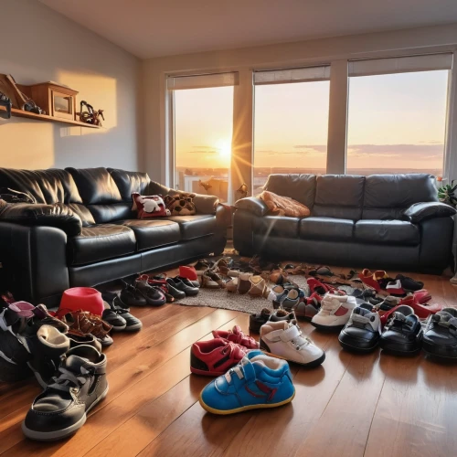 the living room of a photographer,hardwood floors,active footwear,used shoes,holding shoes,family room,sneakers,shoe cabinet,athletic shoes,bonus room,teenager shoes,livingroom,children's shoes,children's feet,climbing shoe,boy's room picture,shoes icon,men's shoes,hiking shoes,danish furniture,Photography,General,Realistic