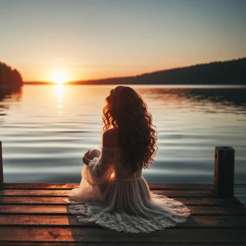 girl on the river,summer evening,peaceful,meditative,tranquility,idyll,girl in a long dress,meditation,woman silhouette,contemplation,mermaid silhouette,daybreak,relaxed young girl,peacefulness,loving couple sunrise,eventide,sunrise,longing,solitude,meditate