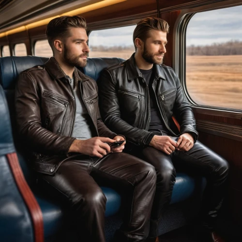 men sitting,passenger groove,men's wear,train ride,men clothes,passenger,train compartment,train seats,leather compartments,train of thought,leather,train car,leather jacket,passenger cars,charter train,bolero jacket,train,passengers,railway carriage,train way,Photography,General,Natural