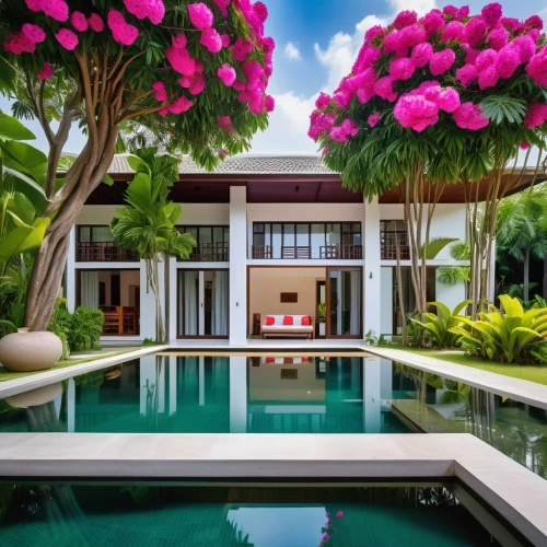 holiday villa,tropical house,pool house,beautiful home,bali,cabana,tropical bloom,luxury property,maldives mvr,luxury home,seminyak,tropical flowers,maldives,tropical island,private house,vietnam,luxury home interior,fiji,frangipani,house by the water,Photography,General,Realistic