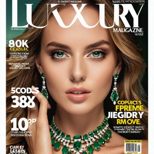 magazine cover,cover,magazine - publication,magazine,cover girl,the print edition,luxury items,luxury,luxurious,jewelry,catalog,luxury accessories,publication,magazines,luxury property,print publication,publications,glamour,jewelry（architecture）,jewelry store,Photography,General,Realistic