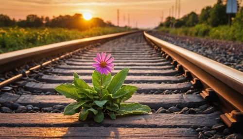 railway track,flower in sunset,yellow rose on rail,rail track,white rose on rail,railroad track,train of thought,railway tracks,railroad line,train track,railtrack,rail road,railroad,train tracks,railway line,railway rails,railroad tracks,tracks,railway,through-freight train,Photography,General,Natural