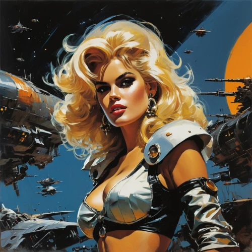 birds of prey-night,femme fatale,birds of prey,sci fi,retro woman,callisto,venus,retro women,blonde woman,nova,valerian,80s,fantasy woman,andromeda,sci fiction illustration,retro girl,wasp,sci-fi,sci - fi,fighter pilot,Conceptual Art,Sci-Fi,Sci-Fi 01