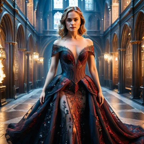 red gown,ball gown,cinderella,the enchantress,gown,queen of hearts,wanda,scarlet witch,sorceress,gothic dress,charlize theron,man in red dress,gothic portrait,celtic queen,lady in red,fantasy woman,vampire woman,costume design,regal,queen,Photography,General,Sci-Fi