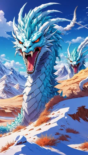 dragon of earth,painted dragon,dragon li,wyrm,chinese dragon,dragon,dragon design,qinghai,dragon slayer,desert background,dragons,dragon boat,nine-tailed,moraine,winter background,chinese water dragon,wind warrior,kurai steppe,dragon fire,forest dragon,Illustration,Japanese style,Japanese Style 03