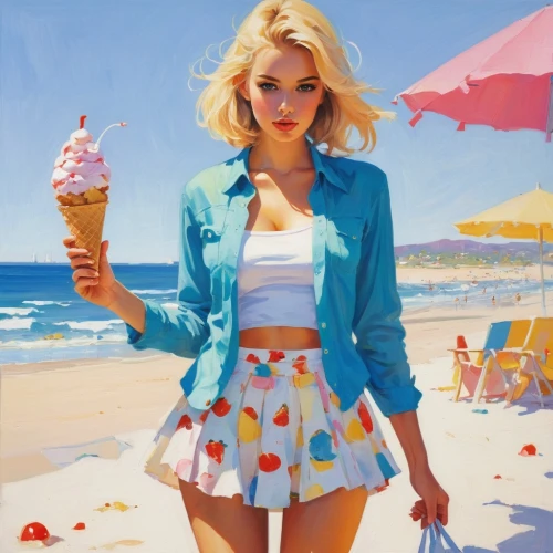 woman with ice-cream,ice-cream,ice creams,ice cream,milkshake,icecream,cool pop art,ice cream shop,ice cream cone,candy island girl,modern pop art,ice cream stand,pop art girl,sweet ice cream,ice cream van,girl-in-pop-art,pop art colors,blonde woman,pop art style,summer feeling,Illustration,Paper based,Paper Based 19