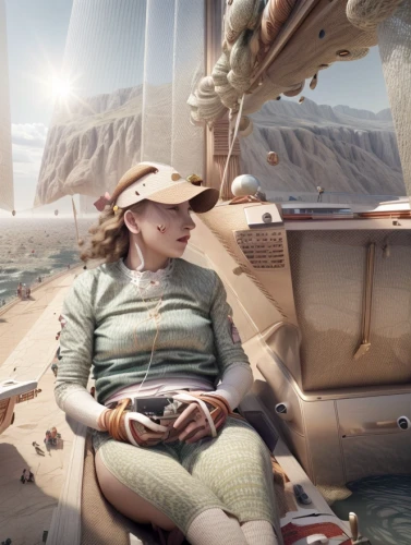 girl on the boat,io,digital compositing,ship releases,boat operator,adrift,sci fiction illustration,sky space concept,immersion,delta sailor,seafaring,cg artwork,ship travel,odyssey,seafarer,marina,shipwreck,photo manipulation,the sea maid,nautilus