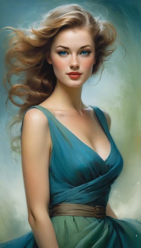 celtic woman,world digital painting,portrait background,art painting,photo painting,fantasy art,girl in a long dress,fantasy portrait,the blonde in the river,romantic portrait,young woman,girl in a long,digital painting,oil painting,oil painting on canvas,the sea maid,mystical portrait of a girl,girl on the river,blue painting,fantasy woman,Illustration,Realistic Fantasy,Realistic Fantasy 16