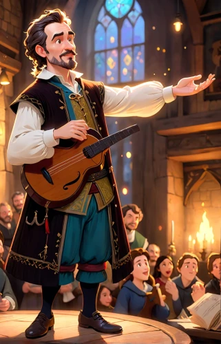 bard,art bard,choir master,russo-european laika,the pied piper of hamelin,hamelin,pandero jarocho,disney character,banjo bolt,olaf,mariachi,bodhrán,musketeer,boast,geppetto,scot,transylvania,tangled,conductor,laika,Anime,Anime,Cartoon