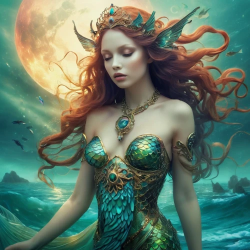 mermaid,mermaid background,siren,merfolk,the sea maid,mermaid vectors,fantasy art,believe in mermaids,green mermaid scale,rusalka,water nymph,god of the sea,fantasy picture,nami,mermaids,fantasy portrait,medusa,mermaid scale,let's be mermaids,the zodiac sign pisces,Illustration,Realistic Fantasy,Realistic Fantasy 37