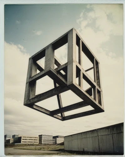 cube stilt houses,observation tower,frame house,cubic house,outdoor structure,box-spring,moveable bridge,steel sculpture,mirror house,klaus rinke's time field,steel construction,square frame,control tower,steel tower,cube house,archidaily,concrete blocks,observation deck,brutalist architecture,framing square