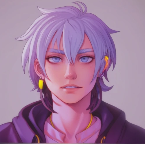 adonis,robin,violet eyes,merlin,aqua,violet head elf,ren,butler,nelore,precious lilac,bust,lilac,male character,wiz,luka,portrait background,male elf,violet,anime boy,smooth aster