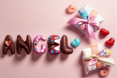 candies,chocolate letter,heart candies,candy bar,candy hearts,angel gingerbread,heart candy,sweets,love angel,novelty sweets,candy,delicious confectionery,chocolate candy,sugar candy,hand made sweets,candied,pink bow,confectionery,neon candies,candy shop,Realistic,Foods,Ice Cream