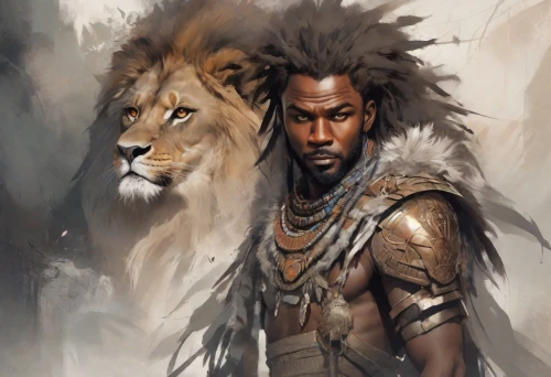 biblical narrative characters,lion father,king david,masai lion,lion,forest king lion,thundercat,lion white,african lion,male lion,two lion,heroic fantasy,warlord,afar tribe,fantasy art,lion number,skeezy lion,king caudata,moor,lone warrior