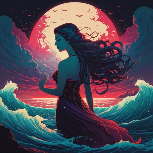 siren,the wind from the sea,mermaid vectors,sirens,mermaid silhouette,mermaid background,ocean,moana,rusalka,tidal wave,the sea maid,god of the sea,the endless sea,sea,mermaid,tour to the sirens,ocean waves,digital illustration,rosa ' amber cover,tide,Conceptual Art,Fantasy,Fantasy 32