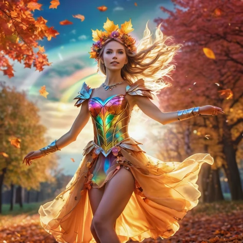 autumn background,autumn theme,faerie,fantasy picture,fae,fantasy woman,golden autumn,flower fairy,colorful tree of life,fantasy art,faery,colors of autumn,light of autumn,fantasy girl,dryad,autumn leaves,fairy queen,fairies aloft,fantasy portrait,golden leaf,Photography,General,Realistic