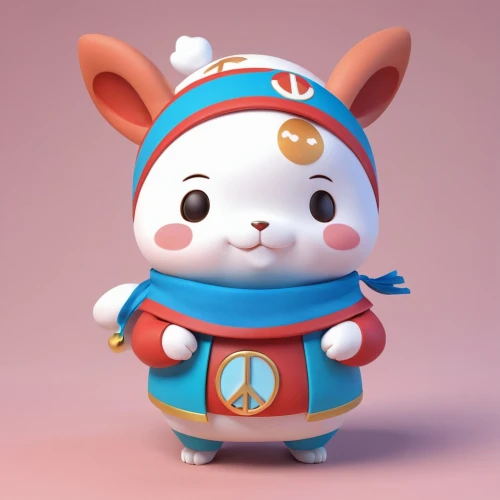cute cartoon character,goki,yo-kai,3d model,baozi,wind-up toy,doraemon,plush figure,piggybank,babi panggang,3d render,marshmallow,ori-pei,3d figure,kokeshi doll,kawaii pig,rabbit owl,little rabbit,chopper,deco bunny,Unique,3D,3D Character