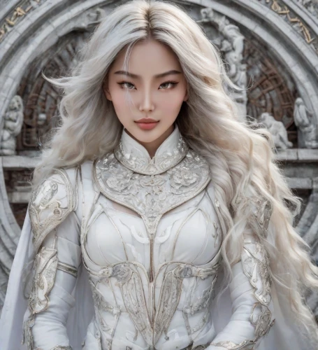 white rose snow queen,the snow queen,suit of the snow maiden,fantasy portrait,ice queen,fantasy woman,ice princess,fantasy art,white lady,silver wedding,pale,eternal snow,pure white,goddess of justice,white beauty,elsa,silver,eurasian,fairy tale character,elven,Photography,Realistic