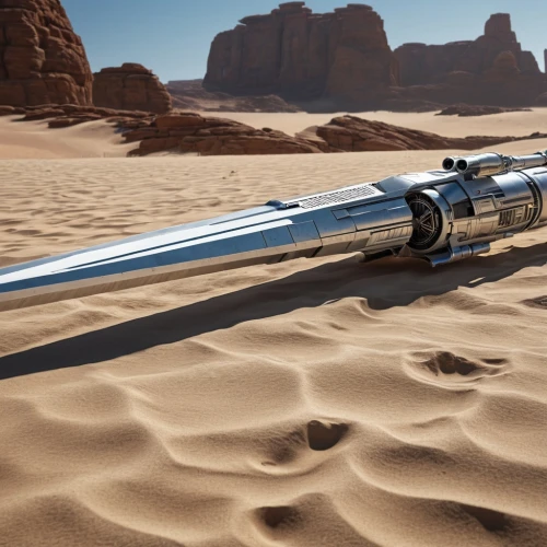 deep-submergence rescue vehicle,pipeline transport,thermal lance,arc gun,merzouga,lightsaber,desert racing,desert planet,hydrogen vehicle,600mm,drive axle,rocket-powered aircraft,sahara desert,gun barrel,space glider,silver arrow,electric torque wrench,solar vehicle,desert,train syringe