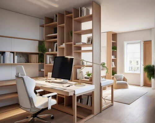 modern office,room divider,wooden desk,working space,office desk,creative office,secretary desk,modern room,office chair,search interior solutions,modern decor,shared apartment,interior design,loft,offices,writing desk,interior modern design,desk,bookcase,shelving,Photography,General,Natural