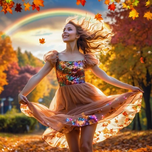 autumn background,autumn theme,falling on leaves,little girl in wind,throwing leaves,colors of autumn,golden autumn,colorful background,cheerfulness,just autumn,little girl twirling,autumn day,ballerina in the woods,autumn gold,rainbow background,autumn photo session,autumn sun,light of autumn,leap for joy,autumn mood,Photography,General,Realistic