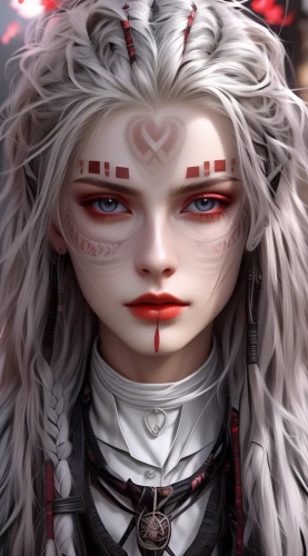 white rose snow queen,doll's facial features,violet head elf,fire red eyes,witcher,bleeding eyes,female doll,queen of hearts,elven,marionette,medusa,nelore,female warrior,artemisia,ragdoll,blood icon,artist doll,red eyes,doll's head,eternal snow