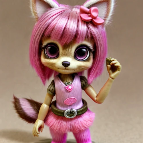 fennec,doll cat,child fox,fennec fox,wind-up toy,pink cat,kit fox,the pink panter,cute cartoon character,plush figure,artist doll,collectible doll,furta,sand fox,female doll,chibi girl,doll figure,desert fox,cute fox,japanese doll