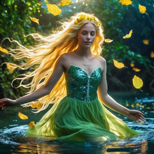 celtic woman,water nymph,faery,the blonde in the river,fae,faerie,fantasy picture,fairy queen,rusalka,fairy tale character,rapunzel,fantasia,fairy tale,enchanted,celtic queen,enchanting,fairytale,a fairy tale,fairy world,the enchantress,Photography,General,Realistic