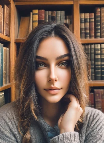 librarian,bookworm,girl studying,young woman,pretty young woman,reading glasses,women's eyes,beautiful young woman,girl portrait,author,woman portrait,woman face,reading,attractive woman,woman's face,beautiful face,portrait of a girl,scholar,library book,book stack,Photography,Realistic