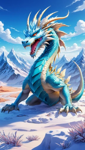 painted dragon,dragon li,dragon of earth,dragon,chinese dragon,dragon design,forest dragon,moraine,wyrm,chinese water dragon,cynorhodon,gryphon,desert background,tundra,draconic,loukaniko,dragon lizard,green dragon,basilisk,altiplano,Illustration,Japanese style,Japanese Style 03