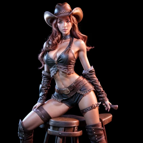 cowgirl,cowgirls,leather hat,3d figure,game figure,cowboy bone,the hat-female,poker primrose,3d model,cowboy hat,ranger,gunfighter,cowboy,cow boy,sheriff,barmaid,cuirass,cheyenne,huntress,nora