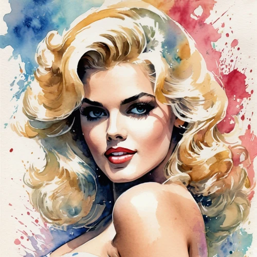 watercolor pin up,marylin monroe,retro pin up girl,pin ups,pin up girl,pin-up girl,pin up,marylyn monroe - female,marilyn,fashion illustration,retro pin up girls,pin-up,valentine day's pin up,pinup girl,pop art style,cool pop art,valentine pin up,pin-up girls,blonde woman,pin up girls,Illustration,Paper based,Paper Based 25