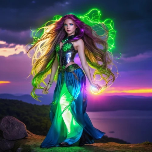 celtic woman,celtic queen,green mermaid scale,the enchantress,starfire,fantasy picture,fantasy woman,sorceress,faerie,faery,fantasy art,mermaid background,aurora butterfly,fairy queen,the zodiac sign pisces,earth chakra,fae,divine healing energy,auroras,rusalka,Photography,General,Realistic