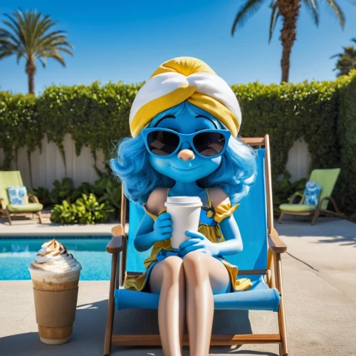 smurf figure,blue hawaii,keep cool,agua de valencia,cabana,poolside,pubg mascot,bahama mom,the beach pearl,frozen carbonated beverage,summer floatation,woman with ice-cream,cold drink,sunscreen,frozen drink,daiquiri,smurf,sun block,iced tea,beverly hills hotel,Photography,General,Realistic