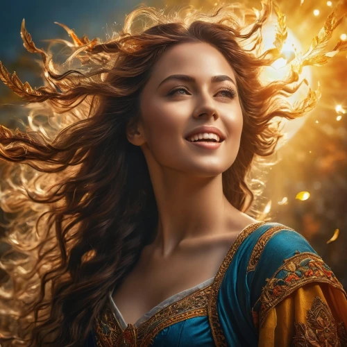 fantasy portrait,celtic woman,fantasy picture,fantasy art,romantic portrait,portrait background,world digital painting,mystical portrait of a girl,fantasy woman,rapunzel,celtic queen,merida,full hd wallpaper,cg artwork,radiant,golden crown,girl portrait,sorceress,woman portrait,heroic fantasy,Photography,General,Fantasy