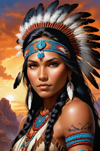 american indian,native american,cherokee,pocahontas,the american indian,amerindien,indian headdress,tribal chief,warrior woman,red cloud,native,aborigine,shamanism,first nation,shamanic,indigenous,native american indian dog,indian woman,indigenous painting,red chief,Illustration,Realistic Fantasy,Realistic Fantasy 01