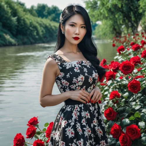 miss vietnam,vietnamese woman,vietnamese,floral dress,beautiful girl with flowers,phuquy,with roses,vietnam,vietnam's,asian woman,girl in flowers,girl in a long dress,red roses,roses,vintage asian,vintage floral,blooming roses,floral heart,bia hơi,floral,Photography,General,Realistic