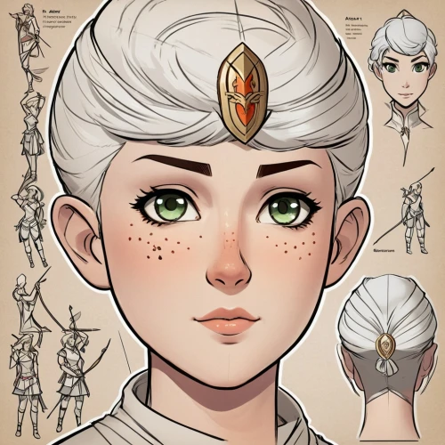 archer,protected cruiser,neottia nidus-avis,elza,violet head elf,elven,minerva,kokoshnik,artemis,vanessa (butterfly),female warrior,balalaika,head woman,athena,princess' earring,artemisia,gara,game illustration,crown icons,oracle girl,Unique,Design,Character Design