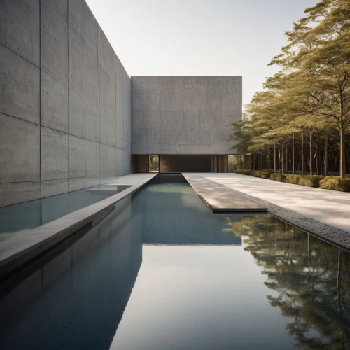 reflecting pool,japanese architecture,exposed concrete,water wall,archidaily,asian architecture,concrete slabs,infinity swimming pool,zen garden,japanese zen garden,concrete construction,concrete blocks,concrete,corten steel,modern architecture,architecture,lago grey,concrete wall,chinese architecture,architectural,Photography,General,Cinematic