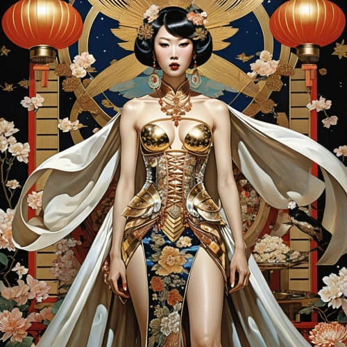 oriental princess,chinese art,oriental painting,oriental girl,peking opera,geisha girl,geisha,taiwanese opera,oriental,orientalism,japanese art,chinese style,asian vision,amano,golden dragon,asian woman,dongfang meiren,tai qi,asian costume,rou jia mo,Conceptual Art,Fantasy,Fantasy 07