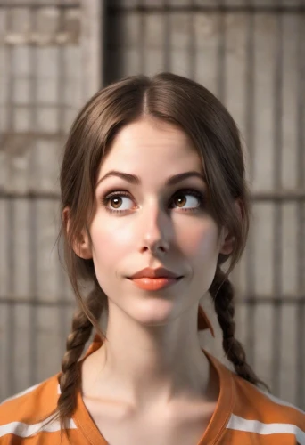 realdoll,cgi,doll's facial features,the girl's face,character animation,natural cosmetic,clementine,maya,computer graphics,3d rendered,portrait background,female doll,woman face,clay animation,cinnamon girl,orange,realistic,b3d,lis,lara,Photography,Natural