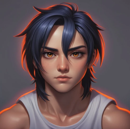 2d,anime boy,digital painting,male character,moody portrait,mullet,tracer,ren,male elf,bloned portrait,noodle image,goku,son goku,portrait background,tumblr icon,lance,hinata,bust,vanitas,game character