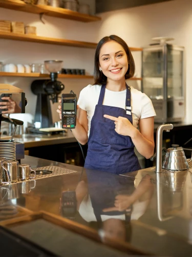barista,establishing a business,woman at cafe,woman drinking coffee,women at cafe,customer experience,restaurants online,customer success,electronic payments,pastry chef,girl in the kitchen,waitress,customer service representative,cookware and bakeware,chef's uniform,customer satisfaction,waiting staff,customers,chefs kitchen,cashier