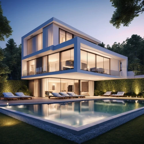 modern house,3d rendering,luxury property,modern architecture,holiday villa,pool house,luxury home,render,villa,contemporary,beautiful home,luxury real estate,cubic house,modern style,private house,residential house,dunes house,smart home,bendemeer estates,house shape,Photography,General,Realistic