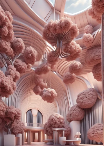 mandelbulb,mushroom landscape,cloud mushroom,fractal environment,sky space concept,paper clouds,3d fantasy,mammatus cloud,futuristic landscape,mammatus clouds,fractals art,panoramical,fantasy landscape,cloud towers,dandelion hall,mammatus,ufo interior,chinese clouds,mushroom island,pipe organ