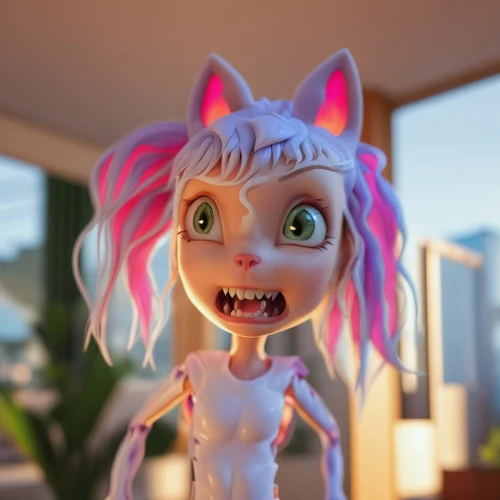 doll cat,anime 3d,3d render,3d rendered,3d model,pink cat,cartoon cat,kawaii,3d figure,b3d,rubber doll,puss,clay doll,cute cartoon character,killer doll,cgi,child monster,cat kawaii,kawaii girl,feline,Photography,General,Realistic