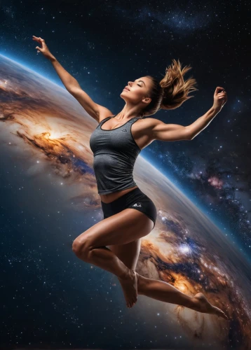 zero gravity,heliosphere,leap for joy,trampolining--equipment and supplies,image manipulation,gravity,weightless,free running,planetarium,orbiting,sprint woman,the universe,exercise ball,equal-arm balance,long-distance running,gracefulness,dance with canvases,gaia,divine healing energy,global oneness,Photography,General,Natural