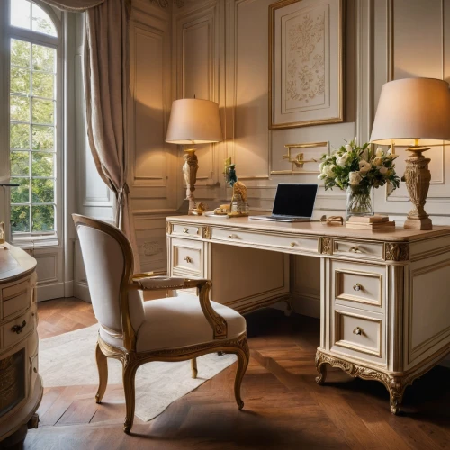 dressing table,writing desk,secretary desk,chiffonier,danish room,luxury home interior,sideboard,desk,danish furniture,fontainebleau,orsay,workroom,beauty room,assay office,table lamps,armoire,home office,interiors,consulting room,dresser,Photography,General,Commercial