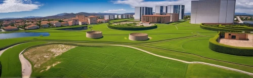 city moat,feng shui golf course,autostadt wolfsburg,fantasy city,artificial grass,futuristic landscape,artificial islands,urban towers,são paulo,urban development,artificial island,medellin,curitiba,virtual landscape,feng-shui-golf,urban design,international towers,utopian,terraforming,the golf valley,Photography,General,Realistic