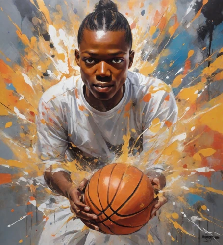 basketball player,zion,basketball,basketball autographed paraphernalia,vector ball,darryl,young goat,sterling,dribbling,oil painting on canvas,art,derrick,nba,cauderon,skill game,ball,oil on canvas,streetball,wall & ball sports,dunker